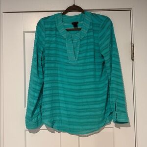 Ann Taylor Teal Popover blouse
